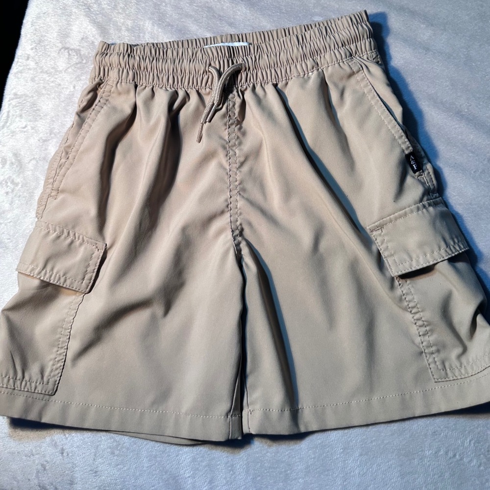 Abercrombie Kids Tan Cargo Shorts Elastic Waist Drawstring Khaki Size 9/10